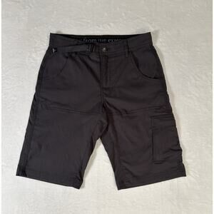 prAna Stretch Zion Belted Hiking Shorts Charcoal Grey Size 28 Cargo Utility